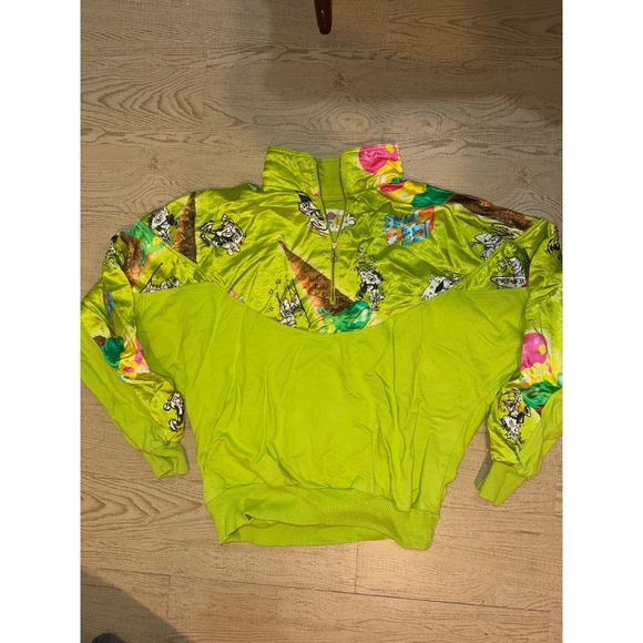 Benger Sportswear Jackets & Blazers - Benger Sportswear Vintage Neon Green Ice Time Graphic Quarter Zip Jacket Size 40